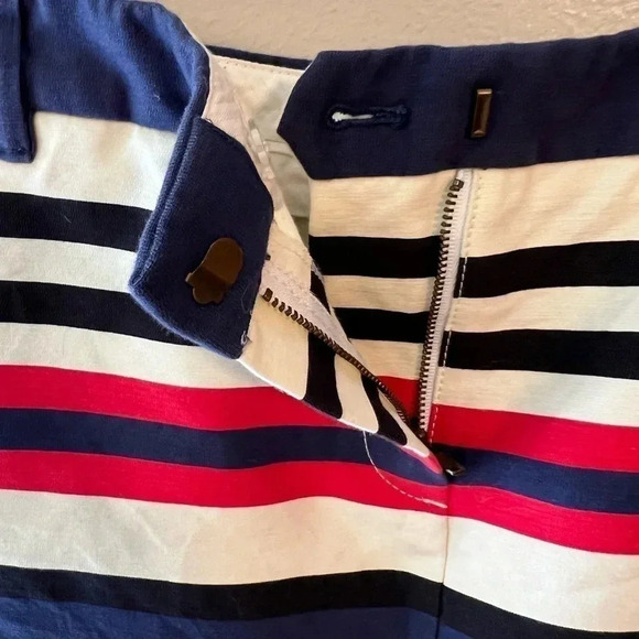J Crew Officewear School‎ Mini Skirt Stripes Size 4 Style A2316 Blue Red White - Picture 4 of 5
